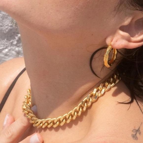 New Gold Plated Cuban Necklace - Picture 2 of 5